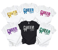 Custom Metallic Foil Cheer Sweatshirt, Mom Nana Grandma Sister Dad Mimi Shirt, Custom School Colors Tee, Cheer Mom Shirt, Cheer Gifts
