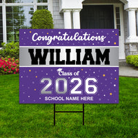 Personalized Graduation Senior Yard Sign 2026, Senior Grad Sign, Class of 2026, Custom Graduation 2026 Yard Sign with Metal H-Stake