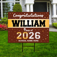 Personalized Graduation Senior Yard Sign 2026, Senior Grad Sign, Class of 2026, Custom Graduation 2026 Yard Sign with Metal H-Stake