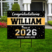 Personalized Graduation Senior Yard Sign 2026, Senior Grad Sign, Class of 2026, Custom Graduation 2026 Yard Sign with Metal H-Stake