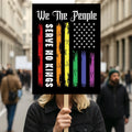 Democracy Has No Kings Protest Sign, Anti-Trump Resistance Political Activist Protest Poster, Resist Fascism Rally Sign