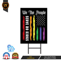 No Kings In America Yard Sign - Resist Hate Lawn Sign, Anti-Trump Sign, Resist Racism, Resist Fascism Yard Sign with Metal H-Stake