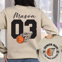 Senior Mom 2026 Basketball Shirt, Custom Name Senior Night Shirt, Final Quarter Basketball Tee, Basketball Mom Shirt, Front Back
