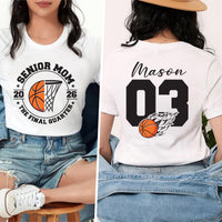 Senior Mom 2026 Basketball Shirt, Custom Name Senior Night Shirt, Final Quarter Basketball Tee, Basketball Mom Shirt, Front Back
