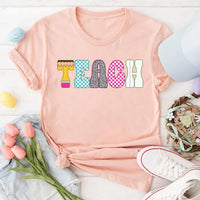 Neon Checkered Teach Shirt, Teacher Back to School Shirt, Neon Distressed Teach Tee, Coquette Teacher Shirt, Gifts for Teachers