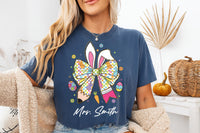 Personalized Teacher Easter Bunny Sweatshirt, Easter Teacher Shirt, Teacher Pencil Coquette Bunny Tee, Hoppy Teacher Easter Shirt