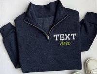 Custom Monogram Embroidered Quarter Zip Sweatshirt, Personalized Quarter Zip Pullover, Nurse Monogram Sweater Gift for RN CNA LPN