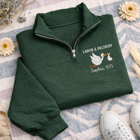 Labor and Delivery Nurse Embroidered Quarter Zip Sweatshirt, Stork NICU Nurse Pullover, L&D Nurse Gift, Healthcare Worker Quarter Zip
