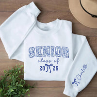 Custom Senior 2026 Sweatshirt, Personalized Class of 2026 Sweatshirt, Coquette Senior 2026 Tee, Graduation Senior Hoodie, Graduation Gifts, Front Back