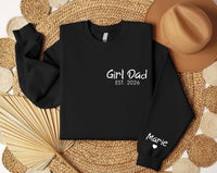 Personalized Dad Shirt Kids Names, Custom Girl Dad Shirt, Dad Est Year Tee, First Fathers Day Shirt, New Dad Shirt, Front Sleeve