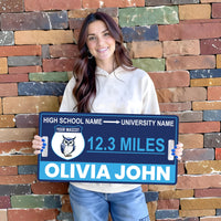 Custom College Road Sign PVC, Personalized Road to Success Sign, Graduation College Commitment Sign, High School Senior Gift
