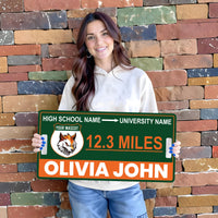 Custom College Road Sign PVC, Personalized Road to Success Sign, Graduation College Commitment Sign, High School Senior Gift