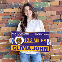 Custom College Road Sign PVC, Personalized Road to Success Sign, Graduation College Commitment Sign, High School Senior Gift