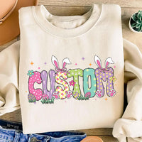 Personalized Easter Coquette Shirt, Custom Easter Mama Shirt, Aesthetic Pastel Easter Tee, Custom Name Easter Shirt, Easter Gifts, Mom Gift