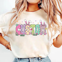 Personalized Easter Coquette Shirt, Custom Easter Mama Shirt, Aesthetic Pastel Easter Tee, Custom Name Easter Shirt, Easter Gifts, Mom Gift