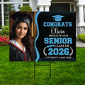 Personalized Graduation Yard Sign 2026 with Photo, Graduate Picture Sign, Class of 2026, Custom Graduation 2026 Yard Sign with Metal H-Stake