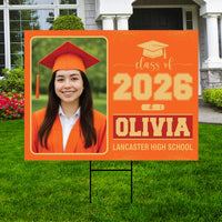Personalized Graduation Yard Sign 2026 with Photo, Graduate Picture Sign, Class of 2026, Custom Graduation 2026 Yard Sign with Metal H-Stake