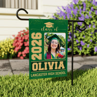 Personalized Graduation Garden Flag with Photo, Double Sided, Custom Name & School, Graduation Decoration 2026 Yard Sign, Class of 2026 Flag