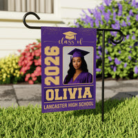 Personalized Graduation Garden Flag with Photo, Double Sided, Custom Name & School, Graduation Decoration 2026 Yard Sign, Class of 2026 Flag