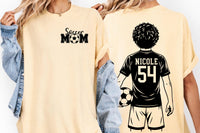 Customized Soccer Mom Shirt, Soccer Player Name Number Shirt, Custom Soccer Tee, Soccer Mom Tee, Game Day Gift, Gifts for Moms, Front Back