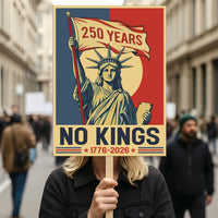 No Kings in America 250 Years Protest Sign, Anti-Trump Resistance Political Activist Protest Poster, Resist Fascism Rally Sign