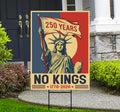 No Kings in America 250 Years Protest Yard Sign - Resist Hate, Anti-Trump Sign, Resist Racism, Resist Fascism Yard Sign with Metal H-Stake