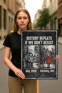 Abolish ICE No One Is Illegal Protest Sign, No Kings In America, Anti-Trump Resistance Political Protest Poster, Resist Fascism Rally Sign