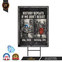 ICE Equals American Gestapo Yard Sign, No Kings Lawn Sign, Anti-Trump Sign, Resist Racism, Resist Fascism Yard Sign with Metal H-Stake