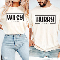Wifey and Hubby Shirt, Wedding Party Matching Shirt, Just Married Couple Tee, Honeymoon Shirt, Wife and Hubs Shirt, Gifts for Couples