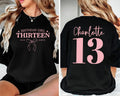 Custom 13th Birthday Shirt, Pink Coquette Bow Birthday Shirt, Girls University Style Tee, Est 2002 Birthday Sweet 13 Party Shirt, Front Back