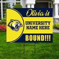 Personalized College Bound Yard Sign Class of 2026, Graduation Yard Sign Senior 2026 Sign, University Bound Grad Sign Outdoor Decoration
