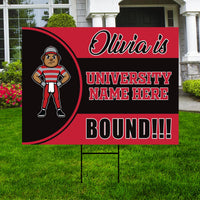 Personalized College Bound Yard Sign Class of 2026, Graduation Yard Sign Senior 2026 Sign, University Bound Grad Sign Outdoor Decoration