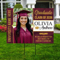 Personalized Graduation Yard Sign with Photo Class of 2026, Custom Senior 2026 Yard Sign, Graduation Party Outdoor Sign with Stakes