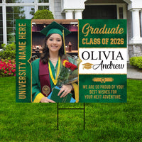 Personalized Graduation Yard Sign with Photo Class of 2026, Custom Senior 2026 Yard Sign, Graduation Party Outdoor Sign with Stakes