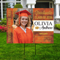 Personalized Graduation Yard Sign with Photo Class of 2026, Custom Senior 2026 Yard Sign, Graduation Party Outdoor Sign with Stakes