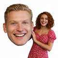 Custom Big Head on a Stick Photo Cutout, Personalized Face Fan with Wooden Handle, Funny Party Prop for Wedding, Birthday, Bachelorette