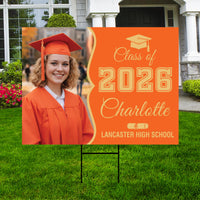 Personalized Graduation Yard Sign with Photo Class of 2026, Custom Senior 2026 Yard Sign, Graduation Party Outdoor Sign with Stakes