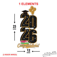 Class of 2026 Graduation Yard Sign, Congratulations 2026 Grad Lawn Decoration, Senior Graduation Party Outdoor Yard Sign with Stakes