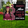 Personalized Graduation Yard Sign with Photo Class of 2026, Custom Senior 2026 Yard Sign, Graduation Party Outdoor Sign with Stakes