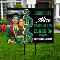 Personalized Graduation Yard Sign with Photo Class of 2026, Custom Senior 2026 Yard Sign, Graduation Party Outdoor Sign with Stakes