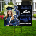Personalized Graduation Yard Sign with Photo Class of 2026, Custom Senior 2026 Yard Sign, Graduation Party Outdoor Sign with Stakes