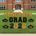 Congrats Grad 2026 Yard Sign Set, Graduation Party Lawn Decorations, Class of 2026 Outdoor Yard Decor Letters with Stakes