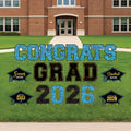 Congrats Grad 2026 Yard Sign Set, Graduation Party Lawn Decorations, Class of 2026 Outdoor Yard Decor Letters with Stakes