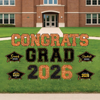 Congrats Grad 2026 Yard Sign Set, Graduation Party Lawn Decorations, Class of 2026 Outdoor Yard Decor Letters with Stakes
