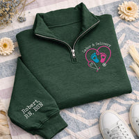 Labor Delivery Nurse Embroidered Quarter Zip Sweatshirt, RN Pullover, Nurse Graduation Gift, L&D Nurse Appreciation Gift Apparel