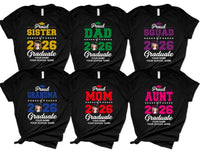 Proud Family Graduate 2026 Shirt, Senior Graduation Shirt, Class of 2026 Tee, Matching Grad Family Shirt, Grad Gifts, Gifts for Family