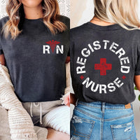Registered Nurse Sweatshirt, RN Nurse Shirt, Leopard RN Tee, Funny Nursing Shirt, Nurse Week Shirt, Nursing Gifts, Gifts for Nurses, Front Back