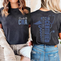 Personalized Certified Nursing Assistant Shirt, Nurse Appreciation Tee, Future CNA Shirt, Healthcare Worker Shirt, Nurse Gifts, Front Back