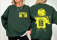 Customized Baseball Mom Shirt, Baseball Player Graphic Shirt, Your Name Number Tee, Custom Baseball Team Name Shirt, Mom's Gifts, Front Back