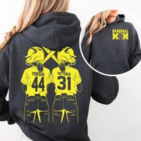 Customized Baseball Mom Shirt, Baseball Player Graphic Shirt, Your Name Number Tee, Custom Baseball Team Name Shirt, Mom's Gifts, Front Back